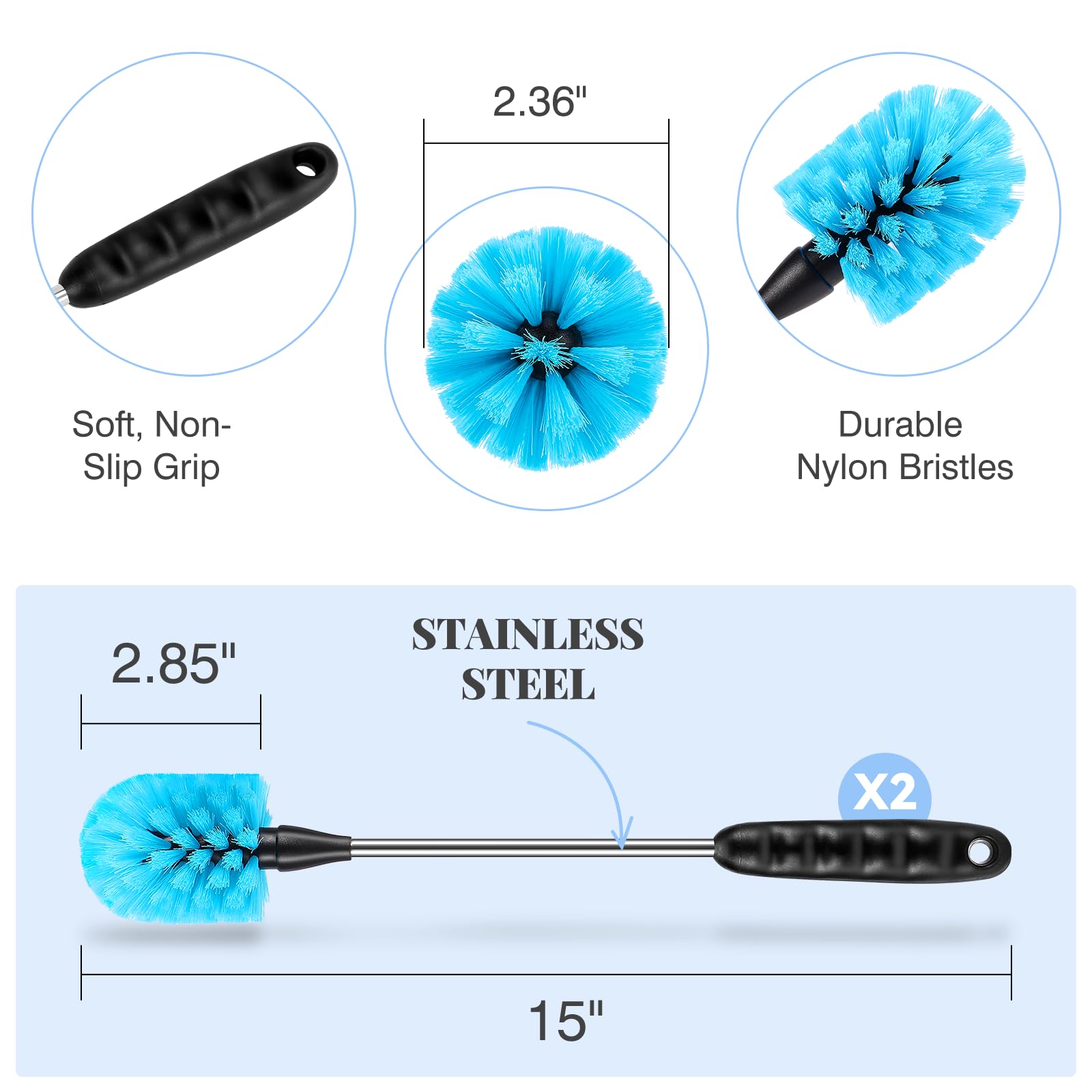 AnDocK straw cleaning brush cleans straws and tubes quickly