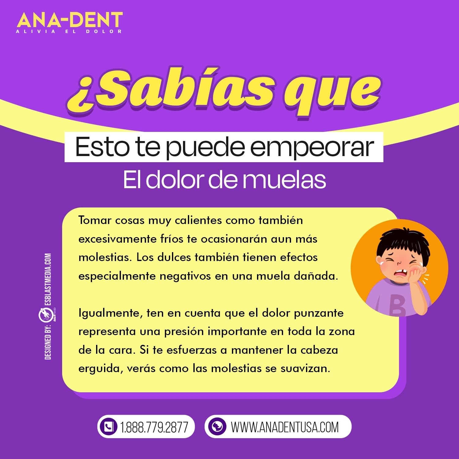 Anadent Children's Gel apply on affected area illustrates simple 3-4 daily uses