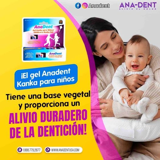 Anadent Children's Gel calm-child relief image highlights soothing routine during discomfort