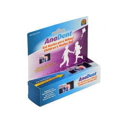Anadent packaging box highlights natural Eugenol-based formula for kid-friendly pain relief
