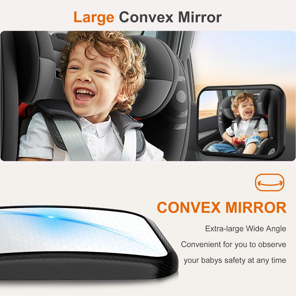 Anatec baby car mirror 360-rotation enables quick angle adjustments.