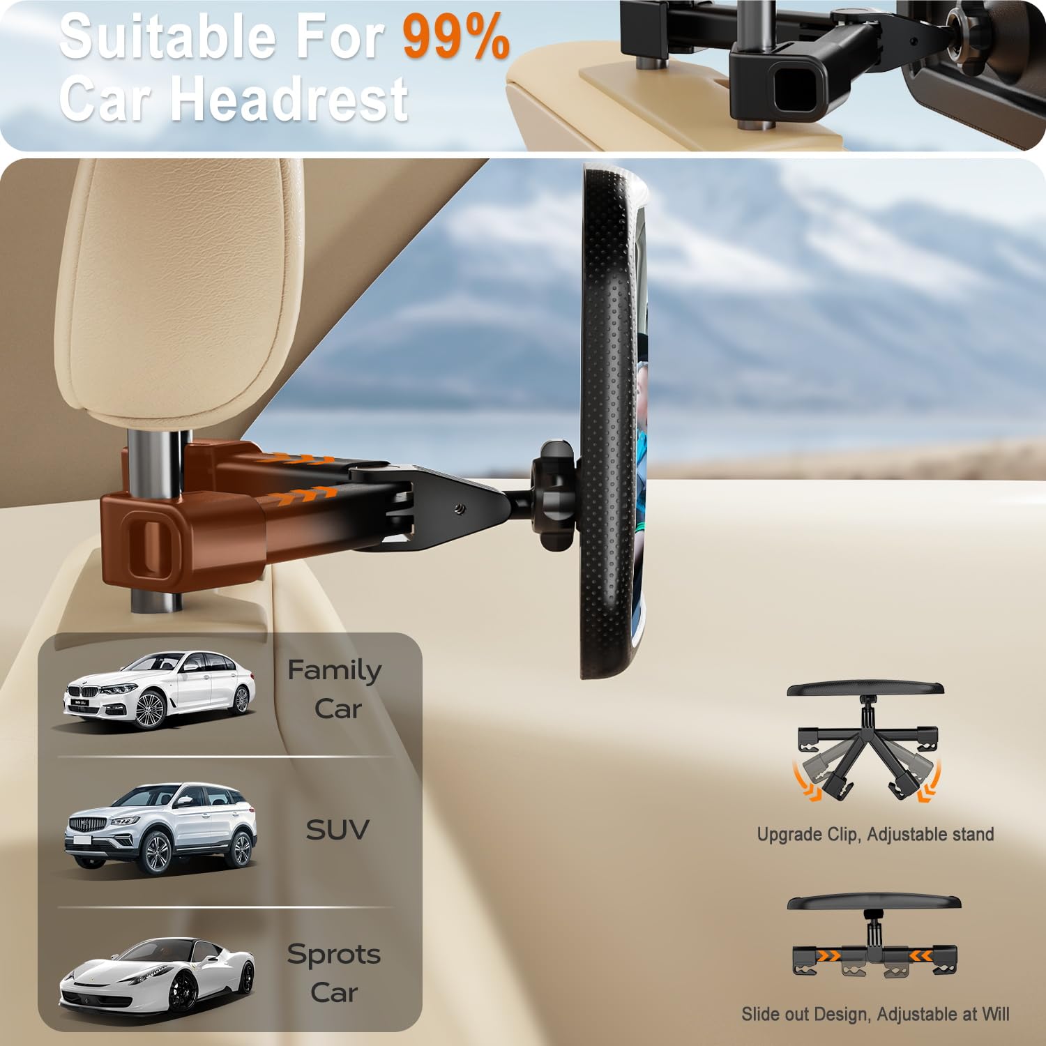 Anatec baby car mirror fits 99 percent of cars for easy installation.