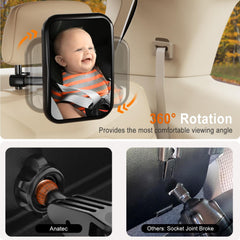 Anatec baby car mirror shatterproof frame for reliable safety on journeys.