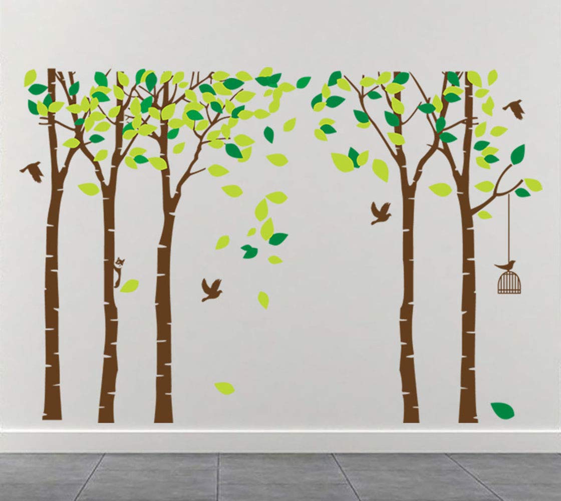 ANBER Giant Jungle Tree decal on wall illustrating easy self-adhesive setup