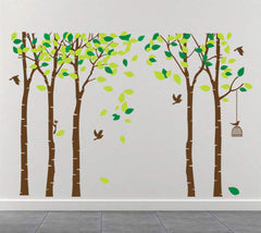 ANBER Giant Jungle Tree decal on wall illustrating easy self-adhesive setup
