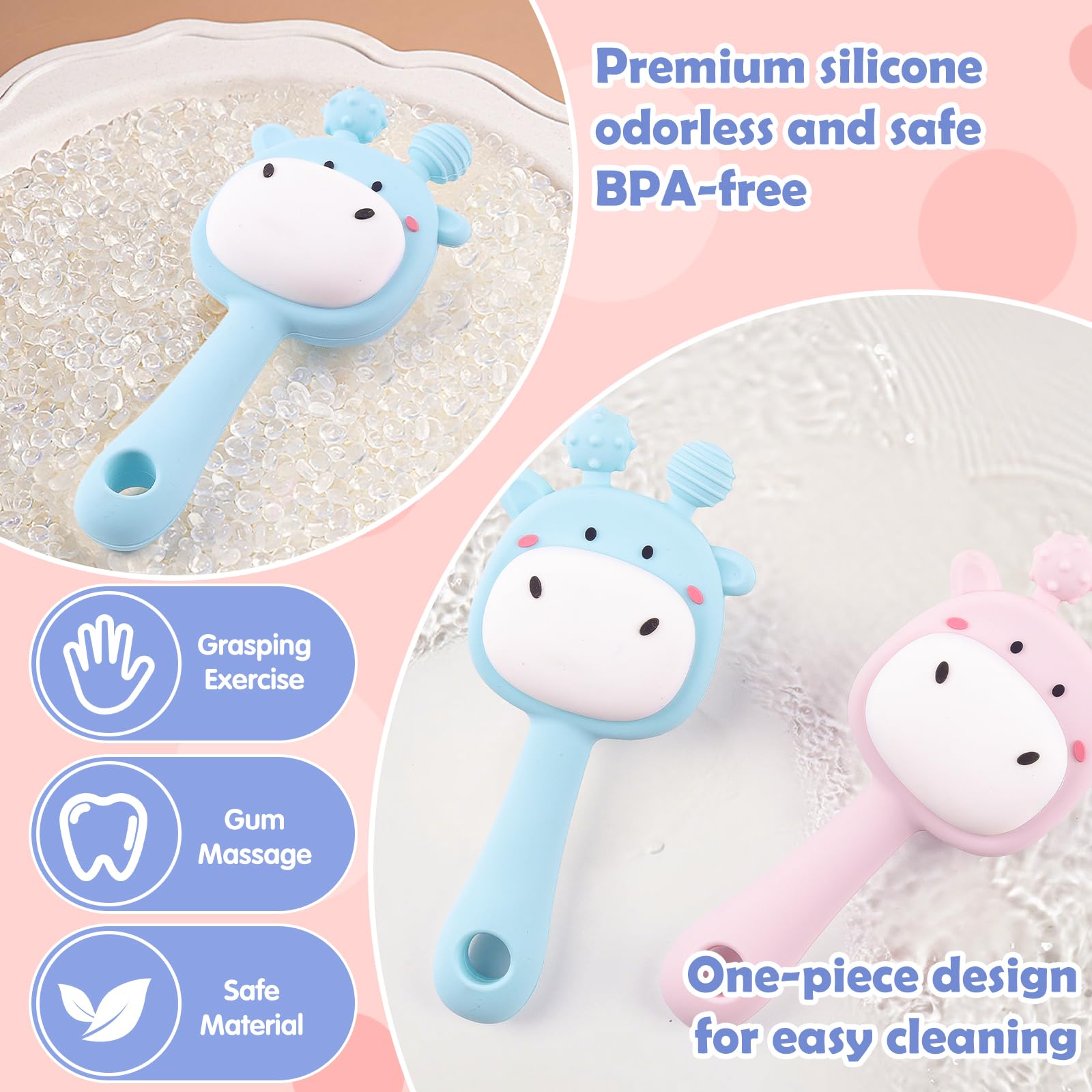 Anboor 2-pack giraffe teether keeps one at home and one ready on the go