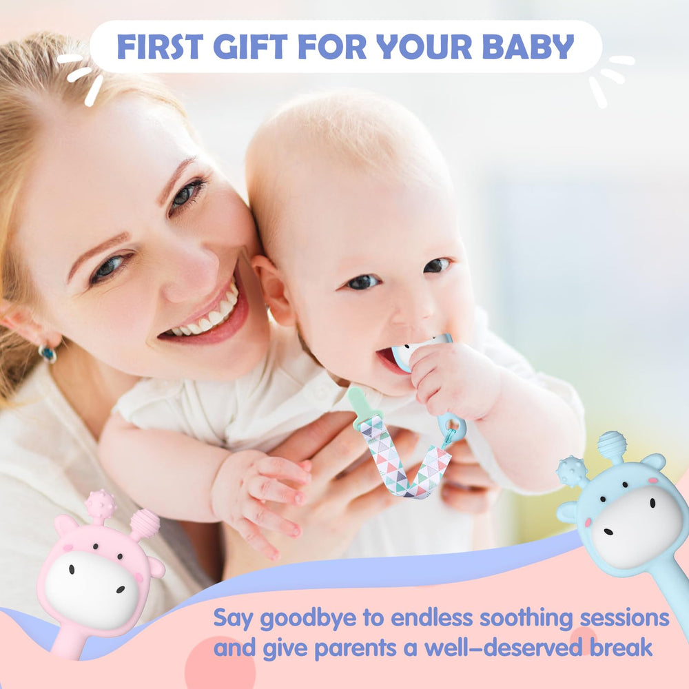 Anboor giraffe teether made of BPA-free silicone for safe chewing
