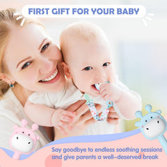 Anboor giraffe teether made of BPA-free silicone for safe chewing