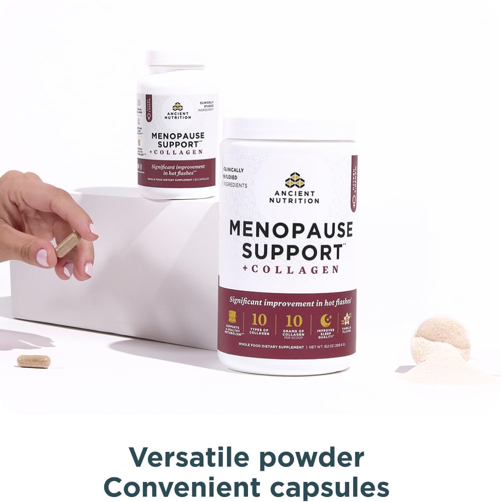 Ancient Nutrition Menopause Support giant angelica root image emphasizes key ingredient.