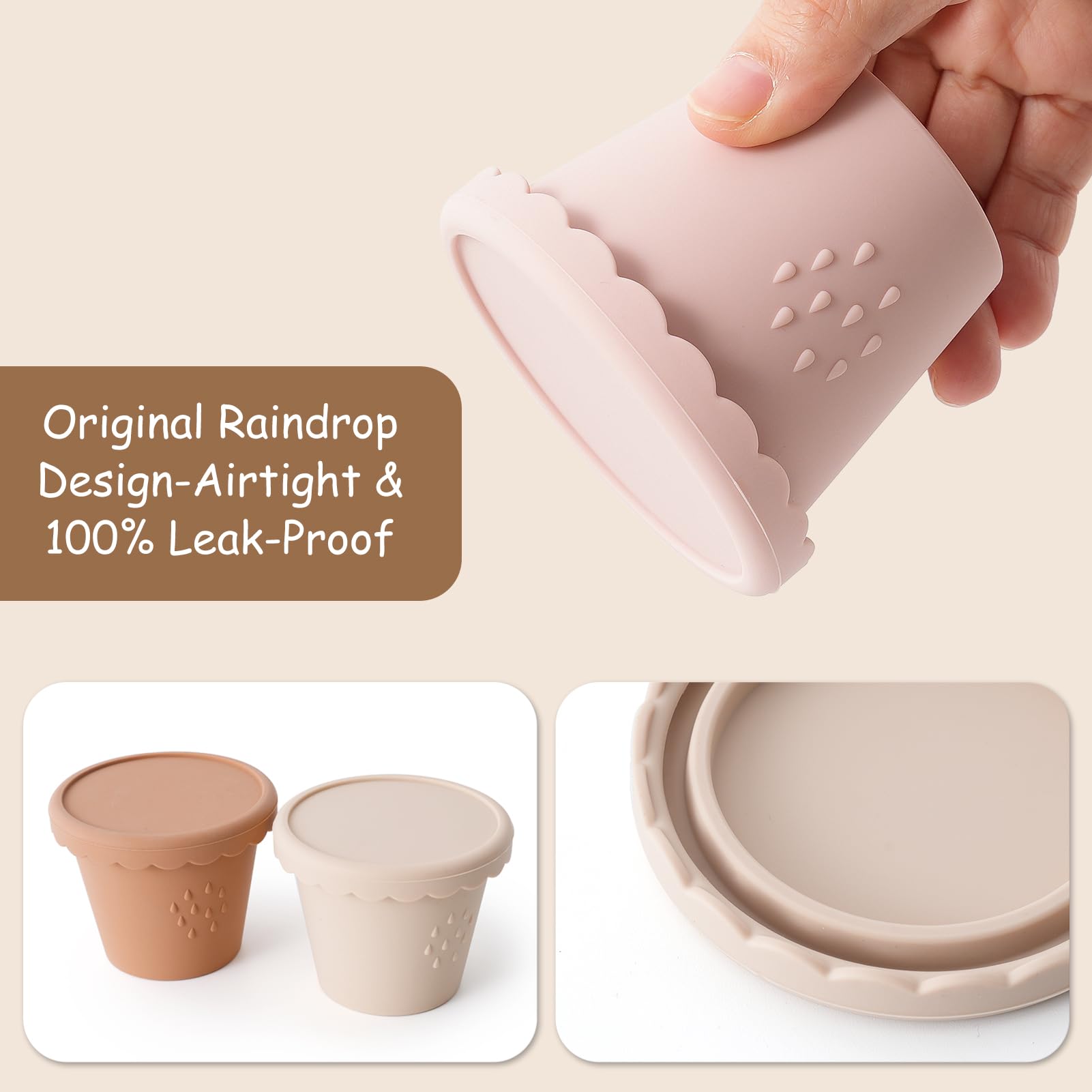 And y Bear airtight leakproof cups keep baby meals secure during travel.