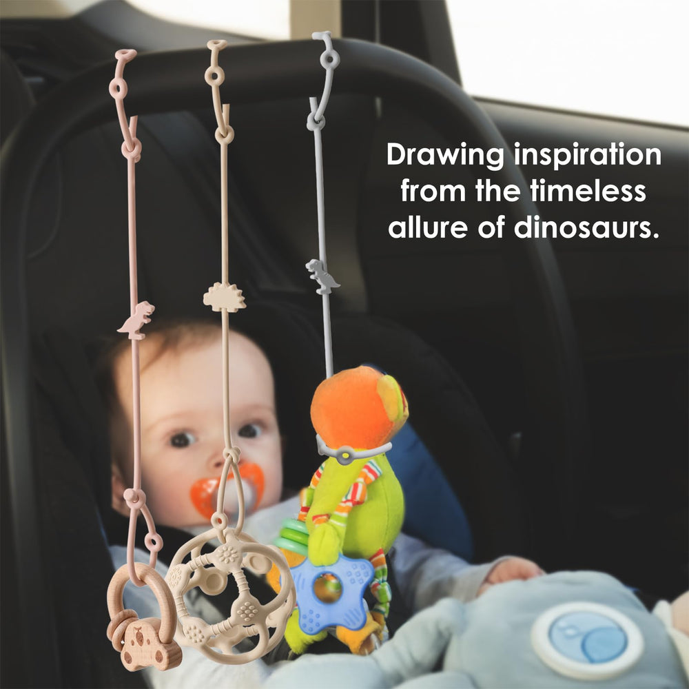 Andy Bear's silicone straps attach to strollers, high chairs, car seats