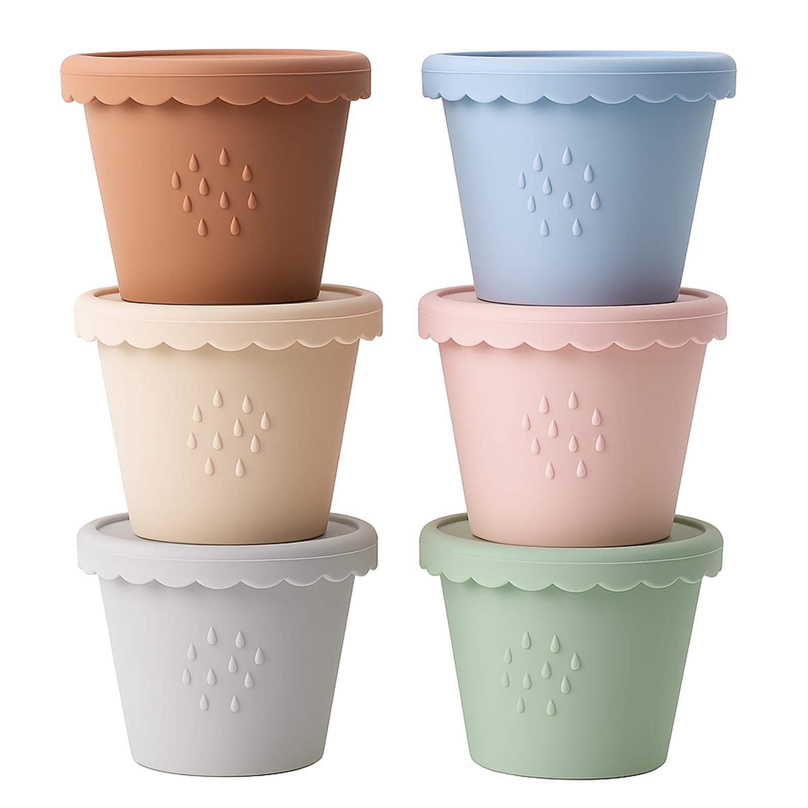 Andy Bear silicone baby food containers with 4oz capacity for organized meals.