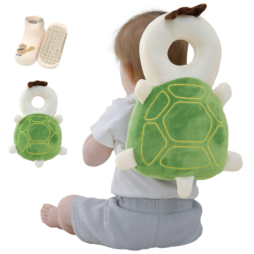 Anfrandce turtle head protector backpack front view protects during crawling.