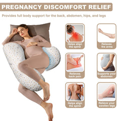 Anfrandce maternity pillow showcasing full-body support for side sleepers.