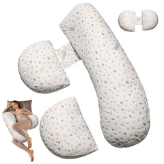 Anfrandce pregnancy pillow with ergonomic design for improved sleep comfort.