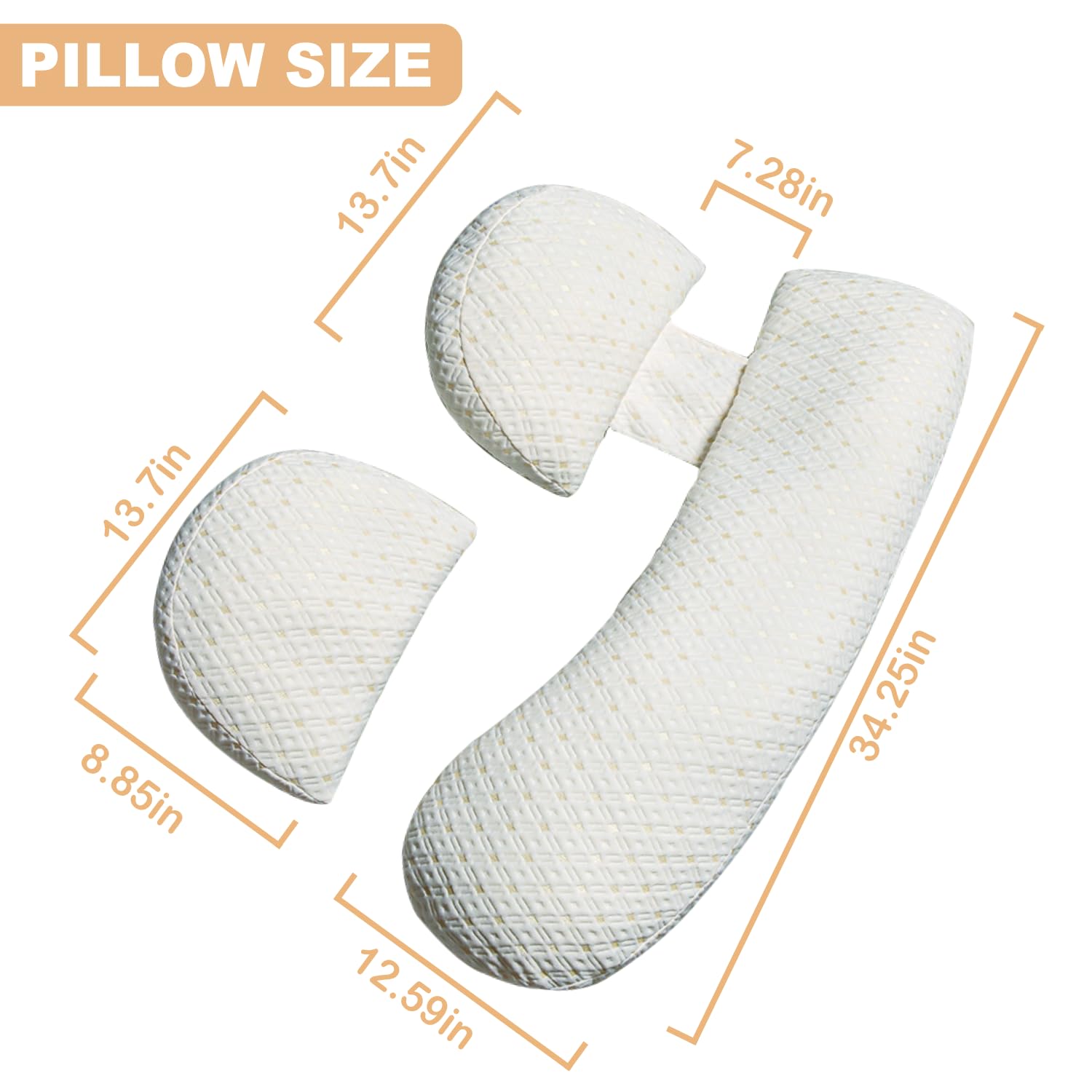 Anfrandce pregnancy pillow suited for side and back sleepers for versatile use.