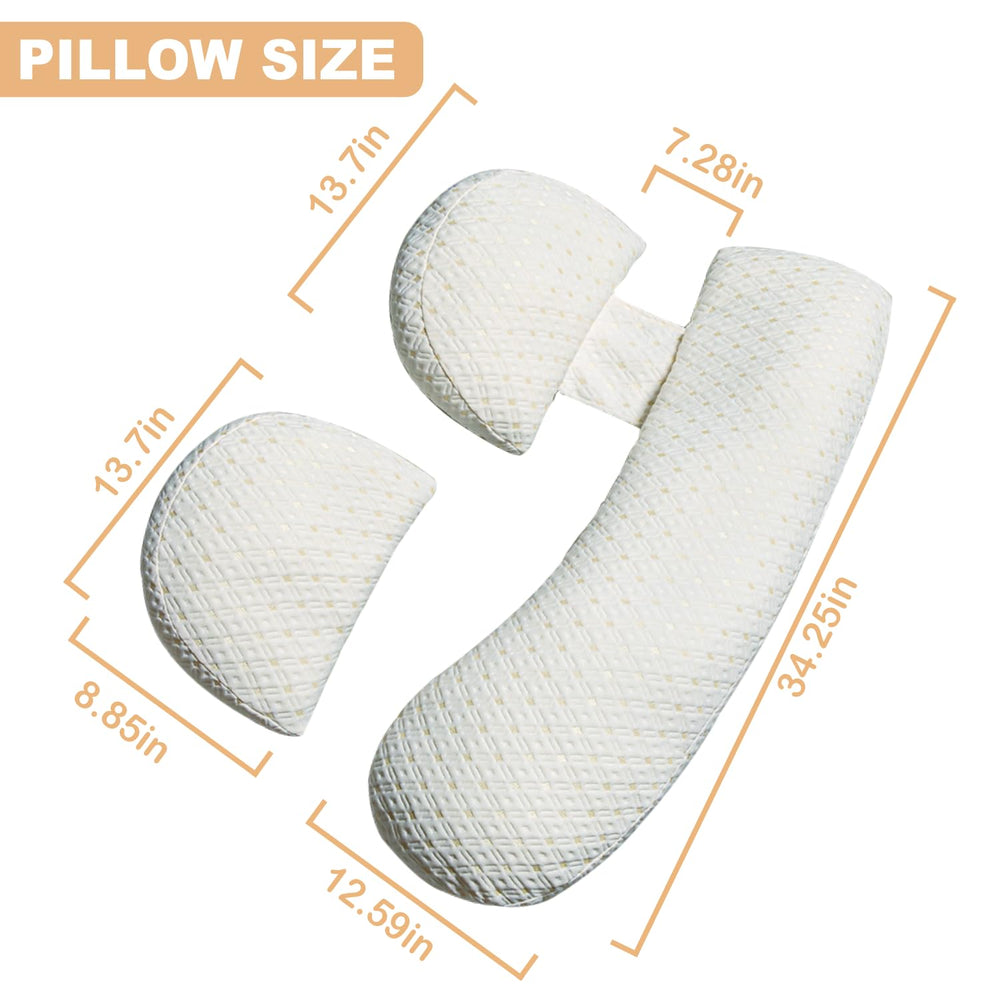 Anfrandce pregnancy pillow suited for side and back sleepers for versatile use.