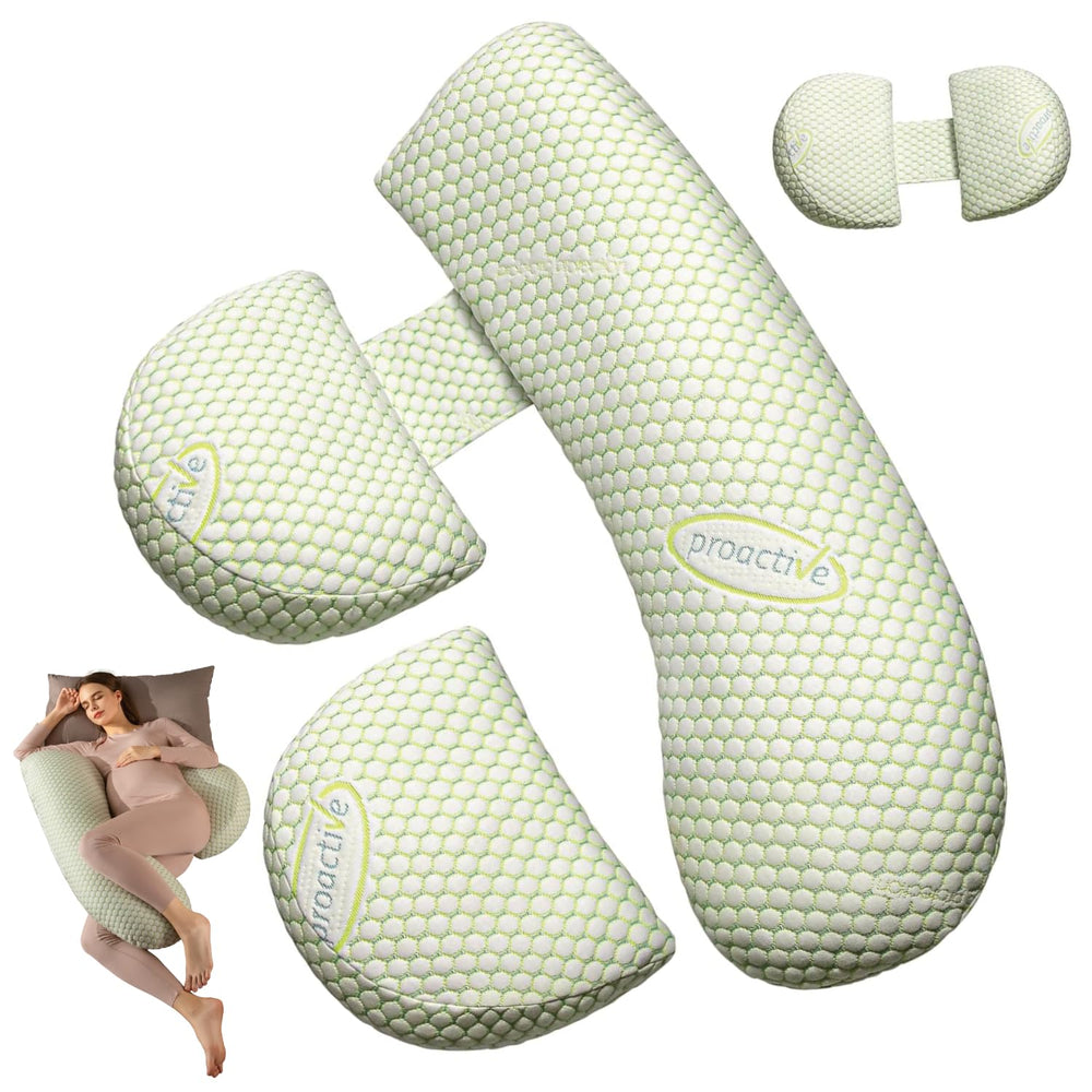 Anfrandce full-body support pillow for comfortable pregnancy sleep.