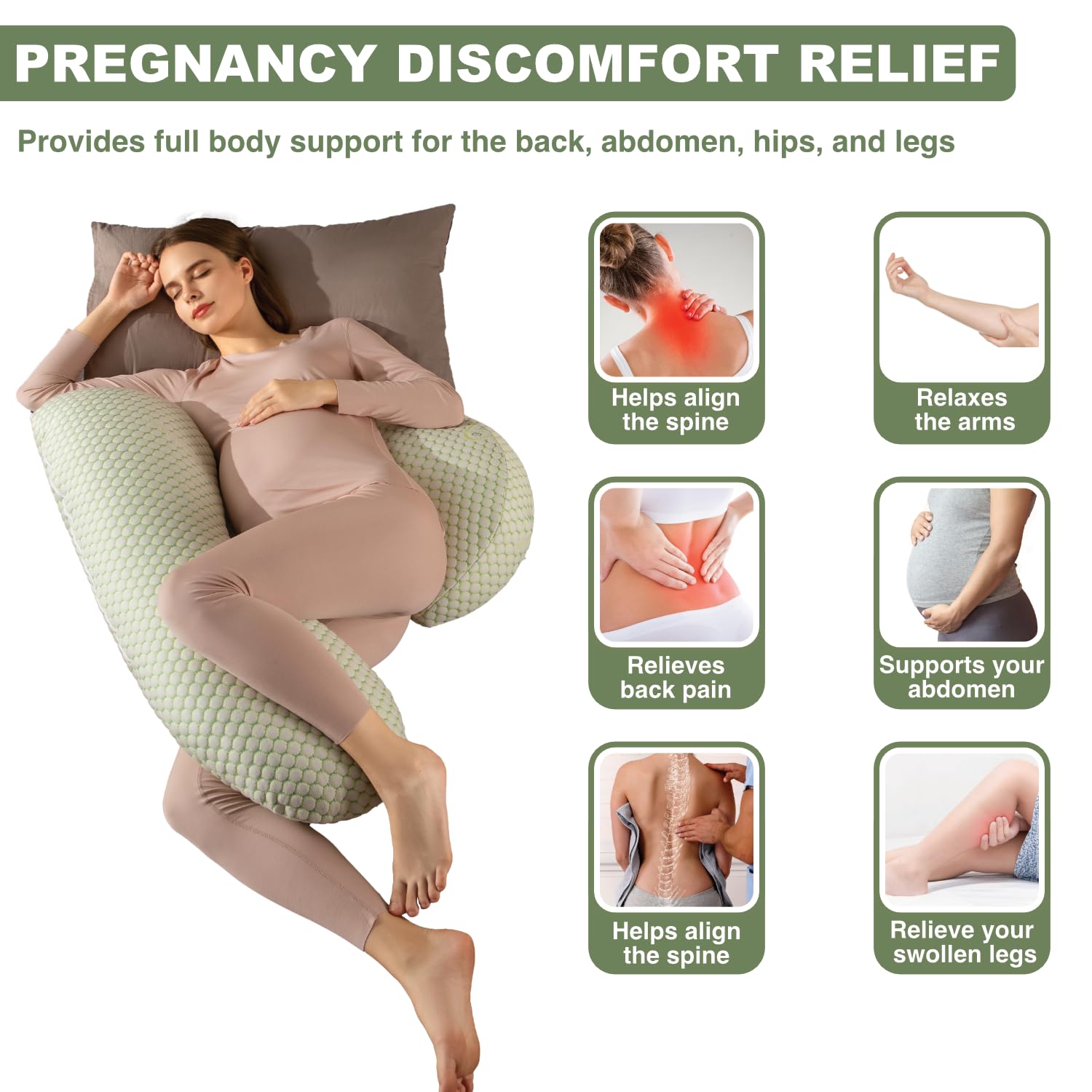Anfrandce head-to-hips support aligns spine for restful nights.