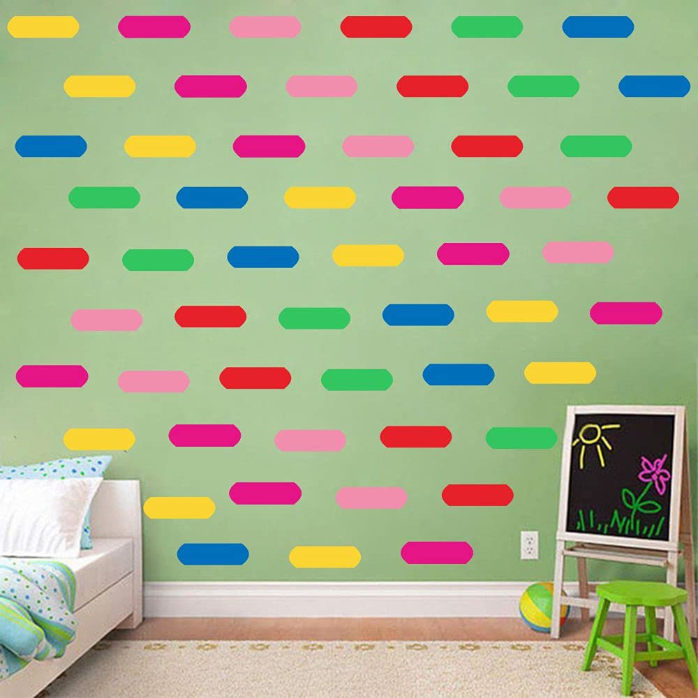 ANFRJJI Rainbow Sprinkles wall decal lets you update decor quickly and easily.