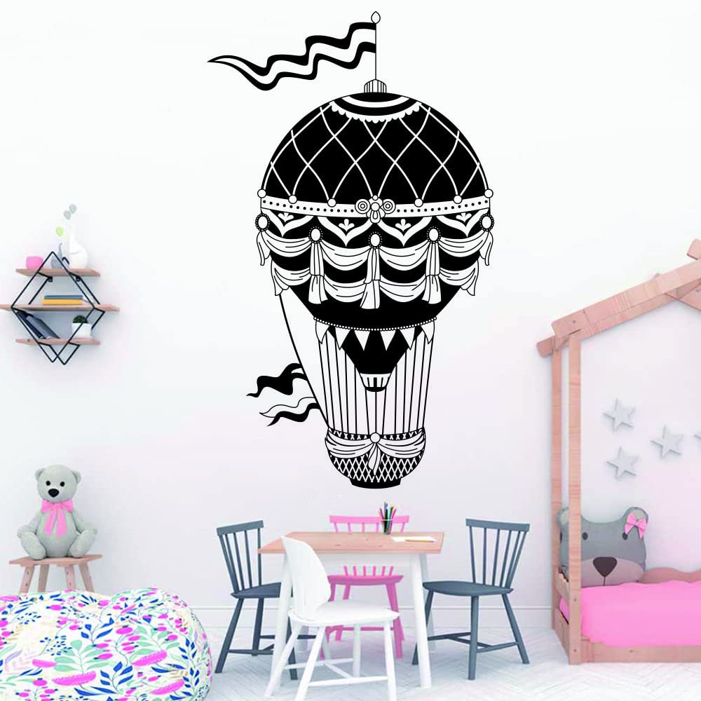 ANFRJJI hot air balloon wall decal adds a colorful focal point to kids' room.
