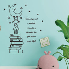 ANFRJJI Reading Nook wall art with uplifting quote for kid-friendly spaces.