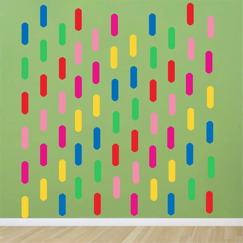 ANFRJJI Rainbow Sprinkles wall decal offers six color options for creative layouts.