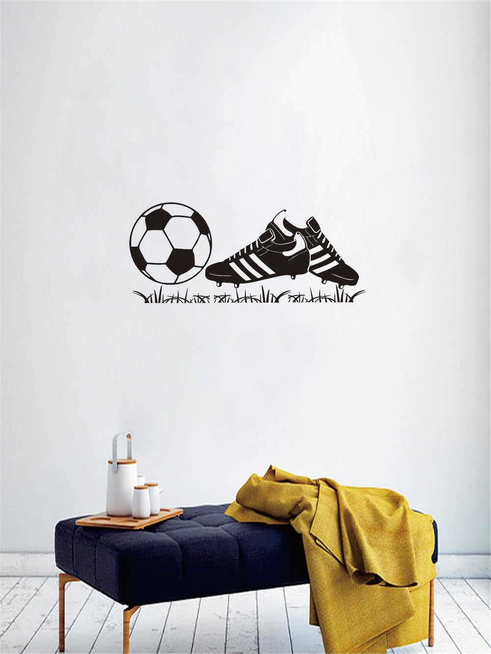 ANFRJJI sports-themed wall decal inspires play and imagination in a bedroom or playroom.