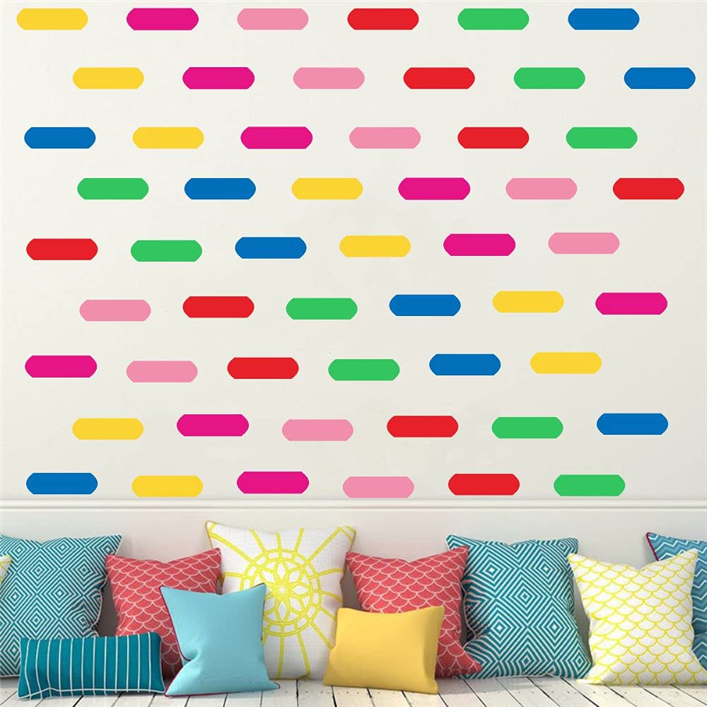 ANFRJJI Rainbow Sprinkles wall decal made of non-toxic vinyl for safe homes.