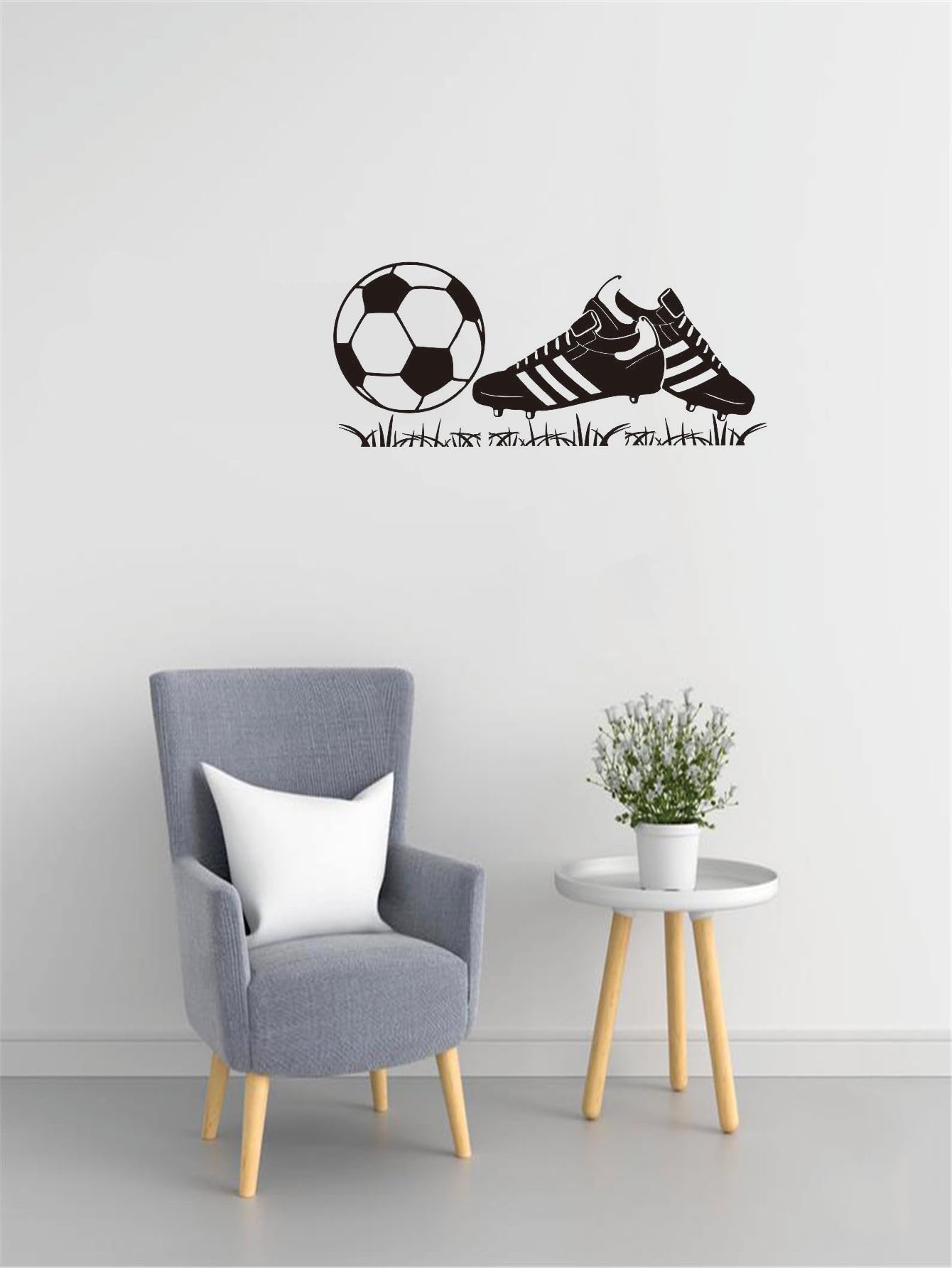 ANFRJJI wall vinyl adds a bold soccer motif to any wall.