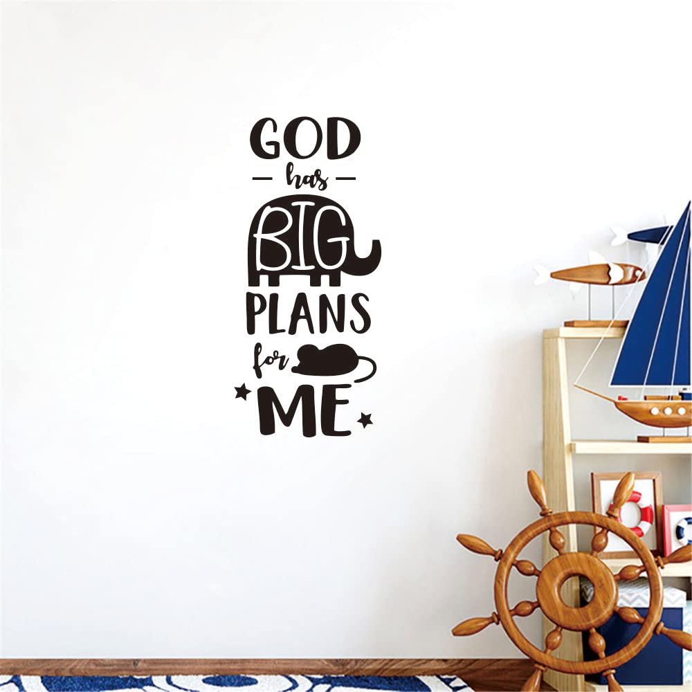 ANFRJJI black-themed God quote decal, modern nursery decor.