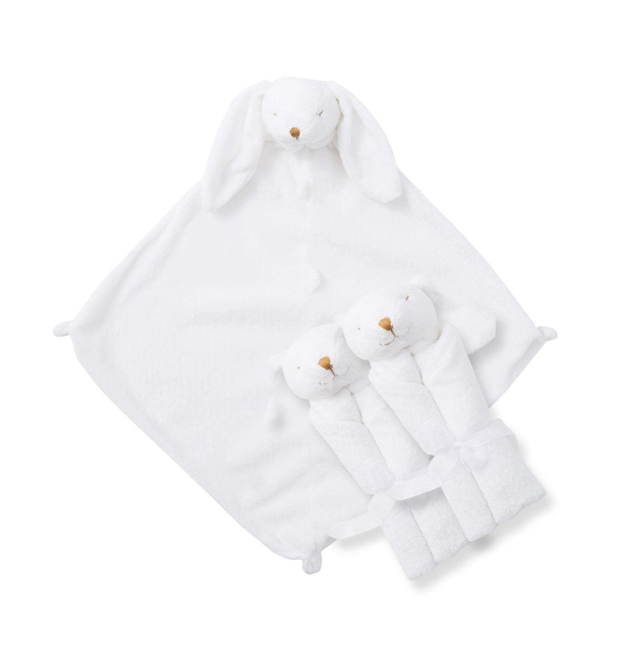 Angel Dear Three of a Kind Blankie White Bunny plush texture for cozy travels.