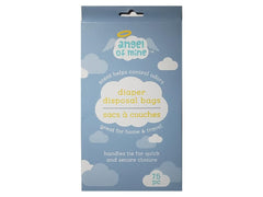 Angel of Mine diaper sacks showing tie closures for secure sealing
