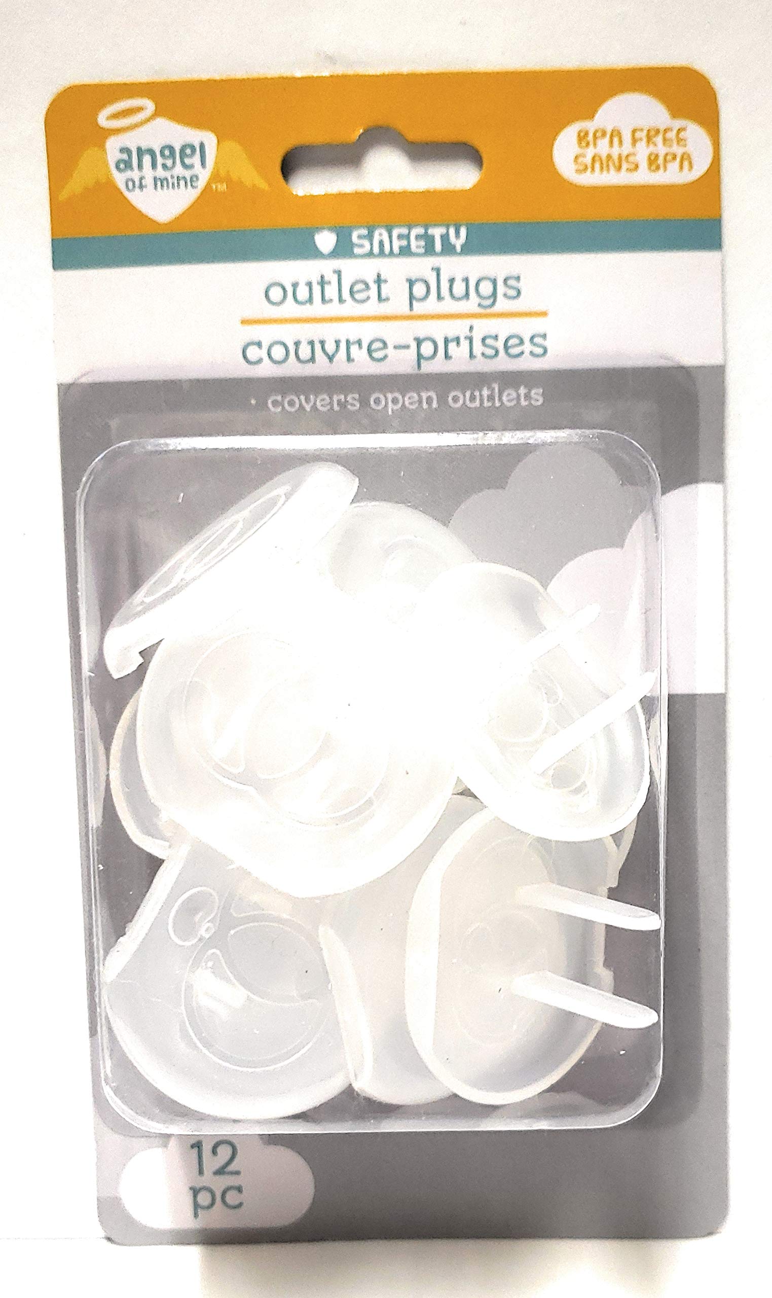 Angel of Mine outlet covers installed on a wall outlet prevent dust and curious fingers.