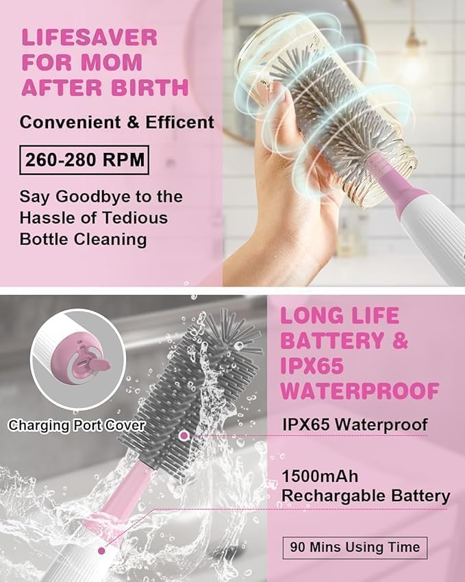 Angeland bottle cleaner set including nipple brush for pump parts and nipples.