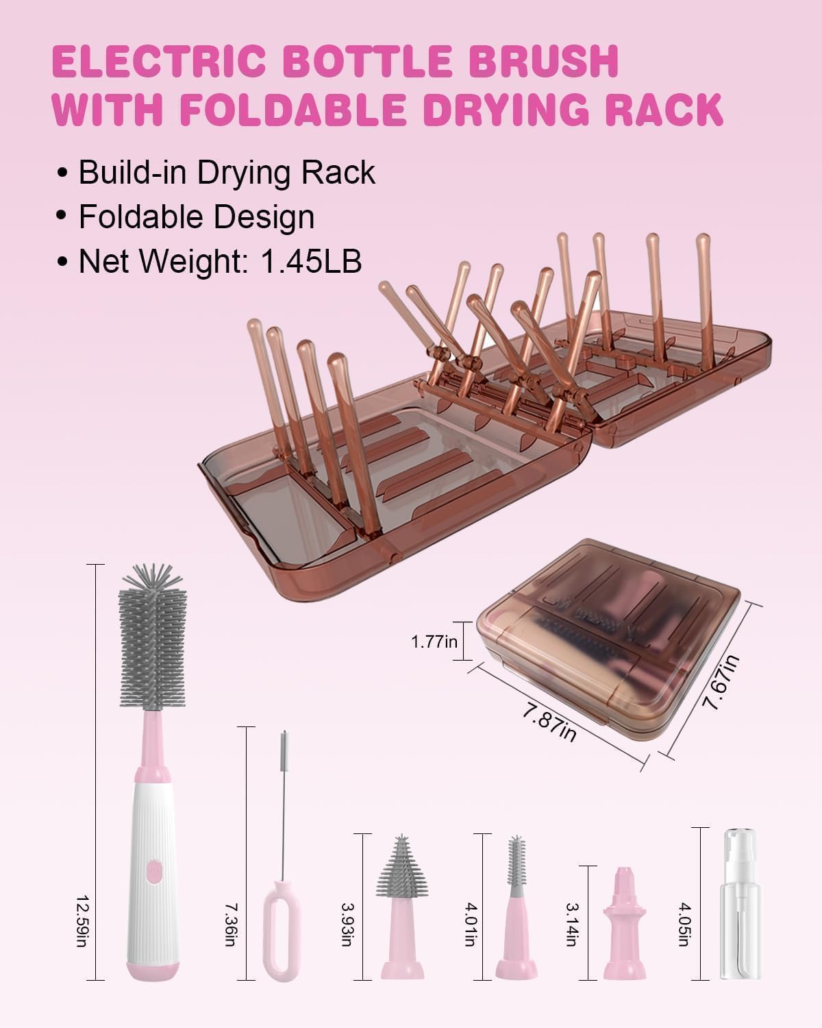 Angeland silicone bristles provide safe, gentle bottle cleaning.