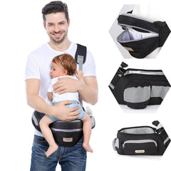 ANGELBB hip carrier with foldable 180° seat for hands-free travel.