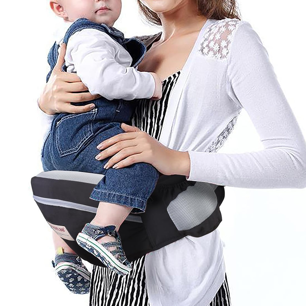 ANGELBB gift box includes hip seat carrier, waistband extender, manual.