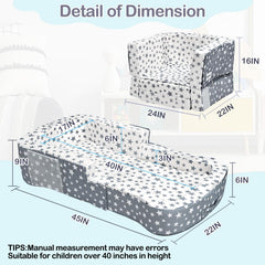 ANGELBECKE 2-in-1 convertible bed-chair shown in use for rest and play