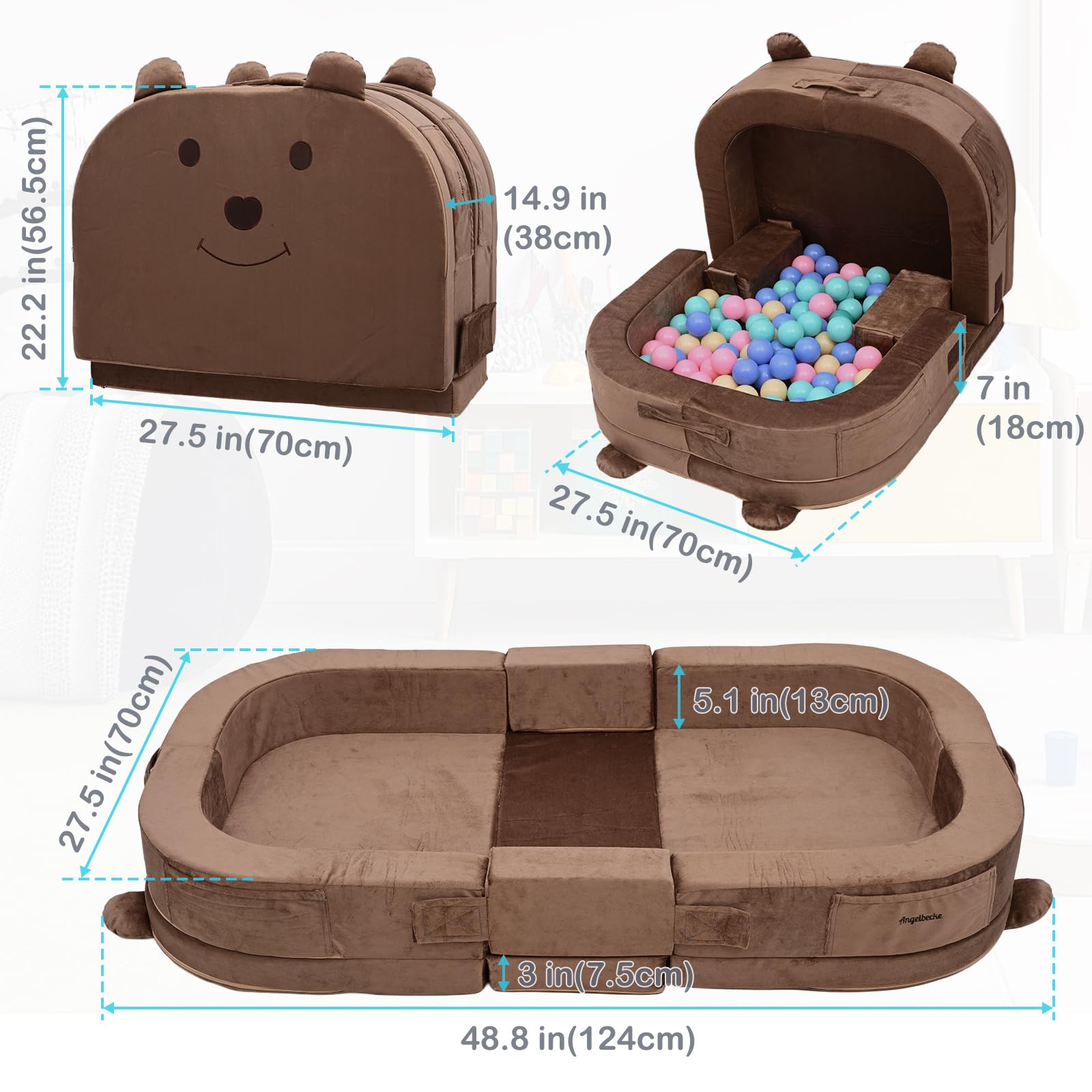 ANGELBECKE foldable-travel-bed with carry-handles for easy transport.