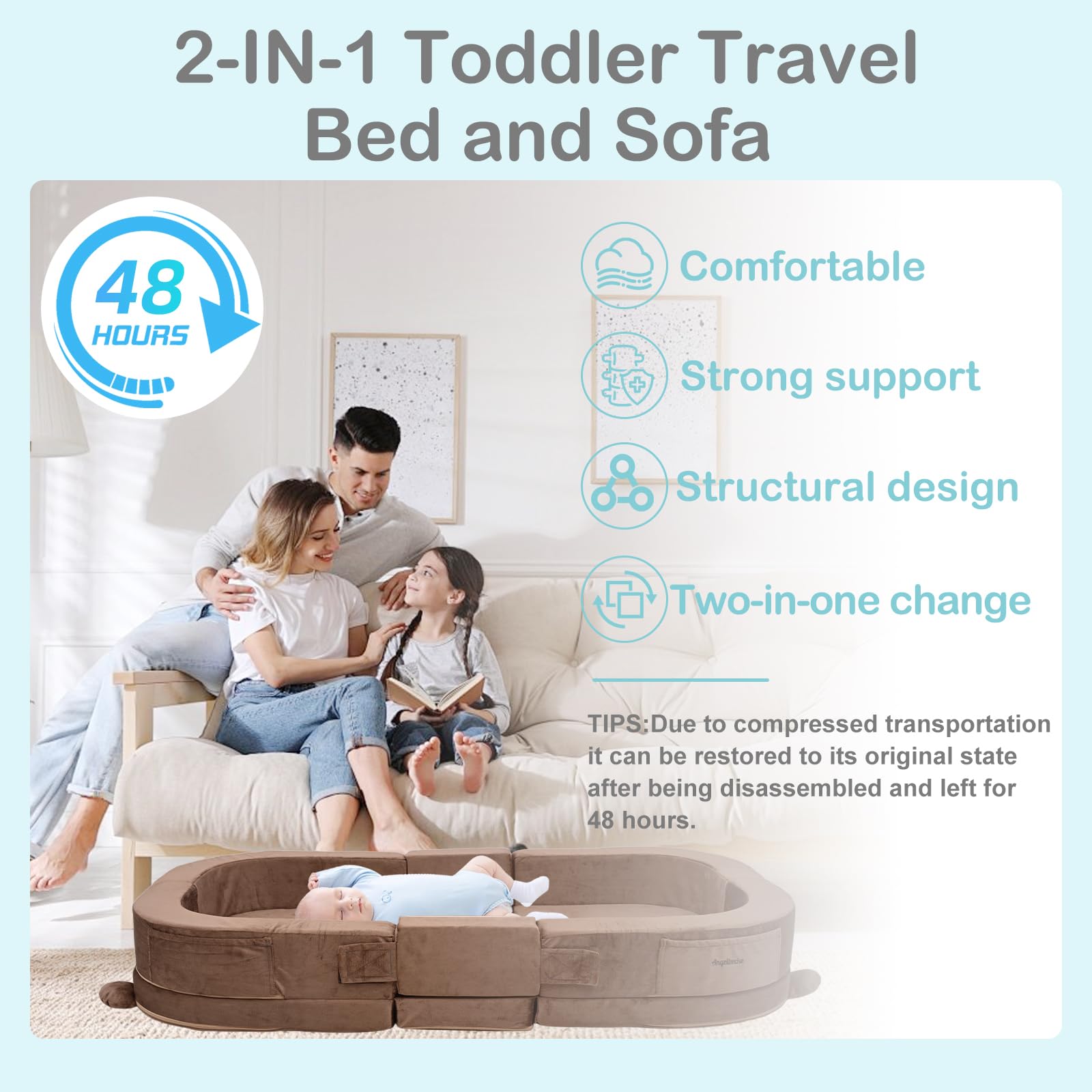 ANGELBECKE side-storage-pocket: quick access for pacifiers and snacks.