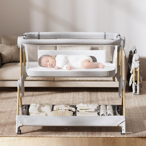 ANGELBLISS baby bassinet folded for travel and quick setup