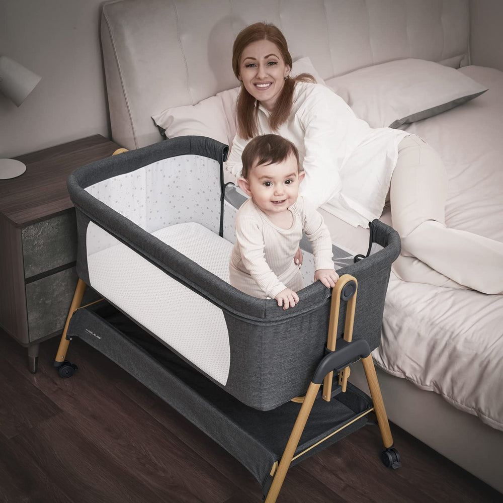ANGELBLISS bassinet height adjustments six levels for adaptable sleep