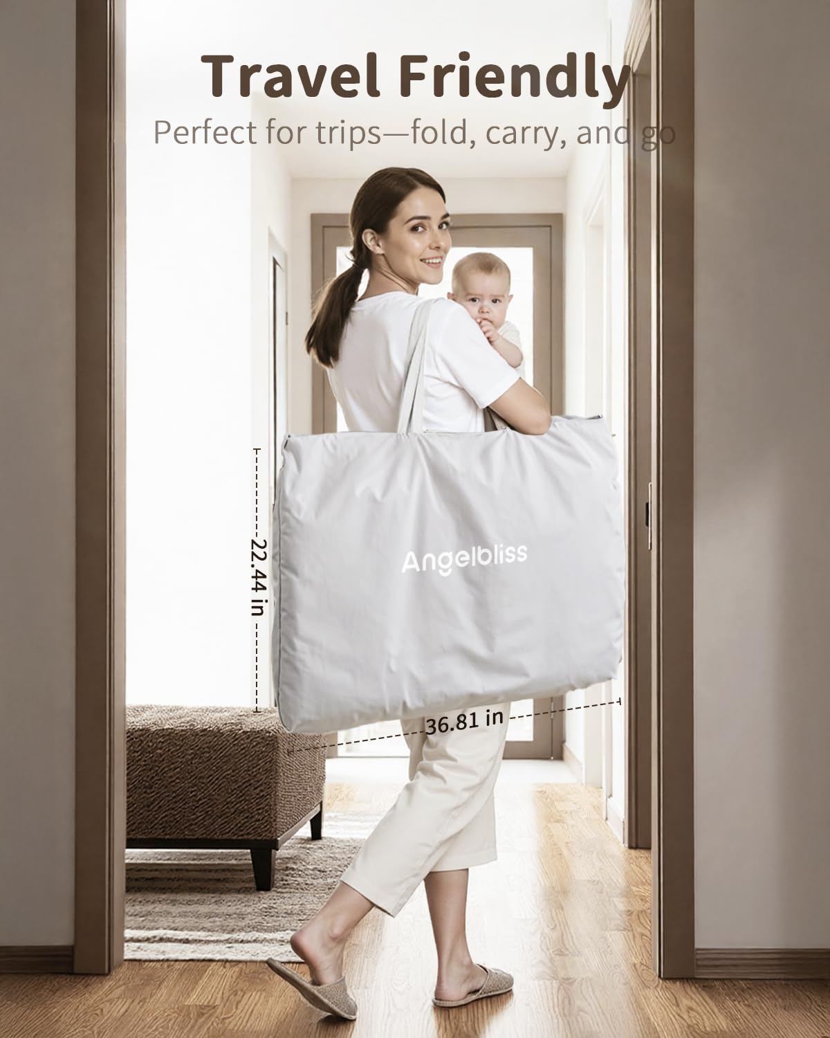ANGELBLISS baby bassinet lightweight design ideal for travel