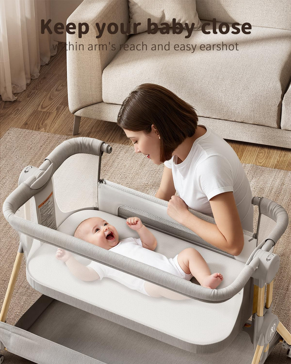 ANGELBLISS baby bassinet large under-bassinet storage basket