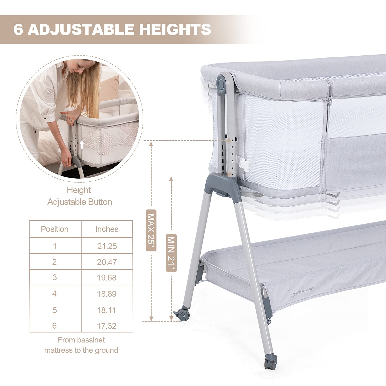 ANGELBLISS four wheels for smooth mobility inside and outside