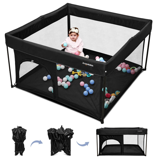 ANGELBLISS baby playpen, 50x50 foldable design enables easy setup and safe, contained play.