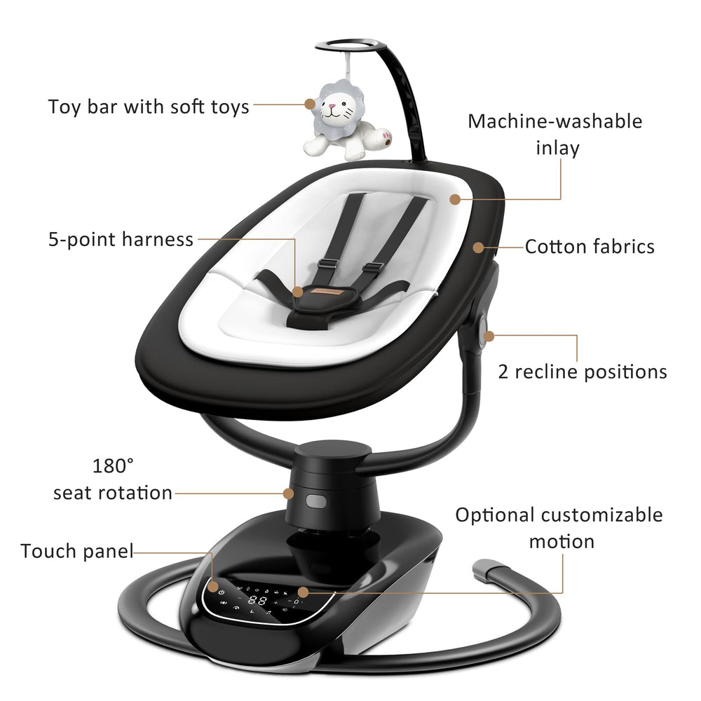 Angelbliss six motions with four speeds tailor soothing pace.