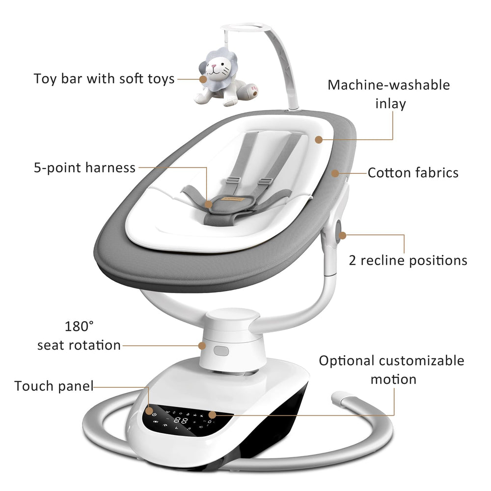 Angelbliss swing Bluetooth access lets you control from afar