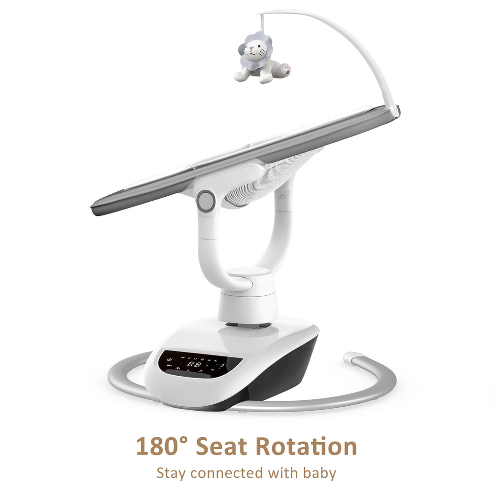 Angelbliss swing provides four speed levels for gentle pacing
